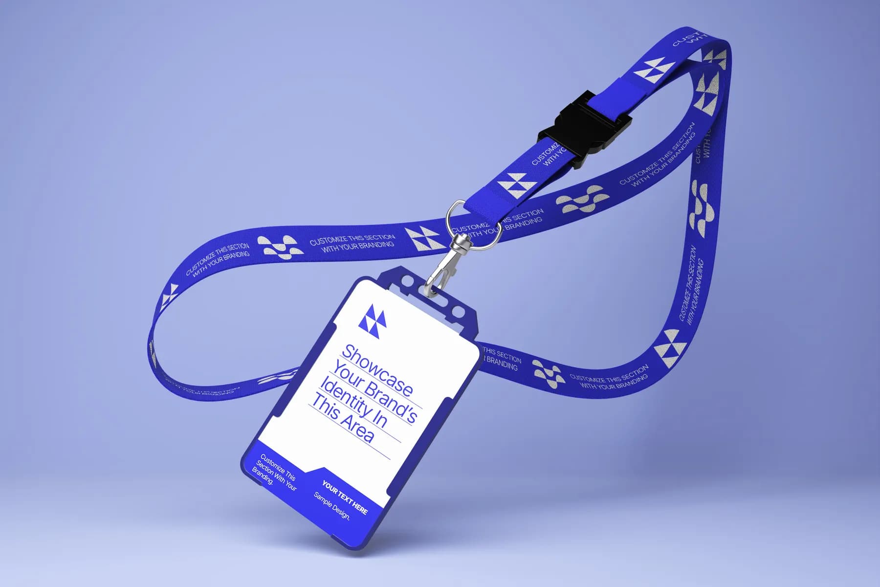 ID Card Lanyard With Sleeve Mockup