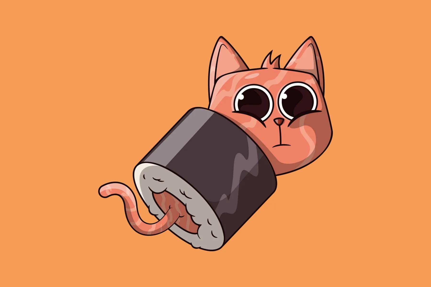 Cute Cat Sushi Character vector illustration. 