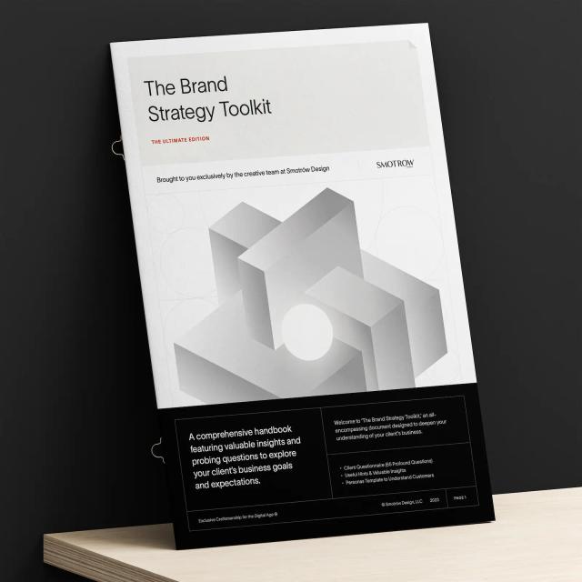 The Brand Strategy Toolkit (Workbook): Ultimate Edition (InDesign) standing on the table